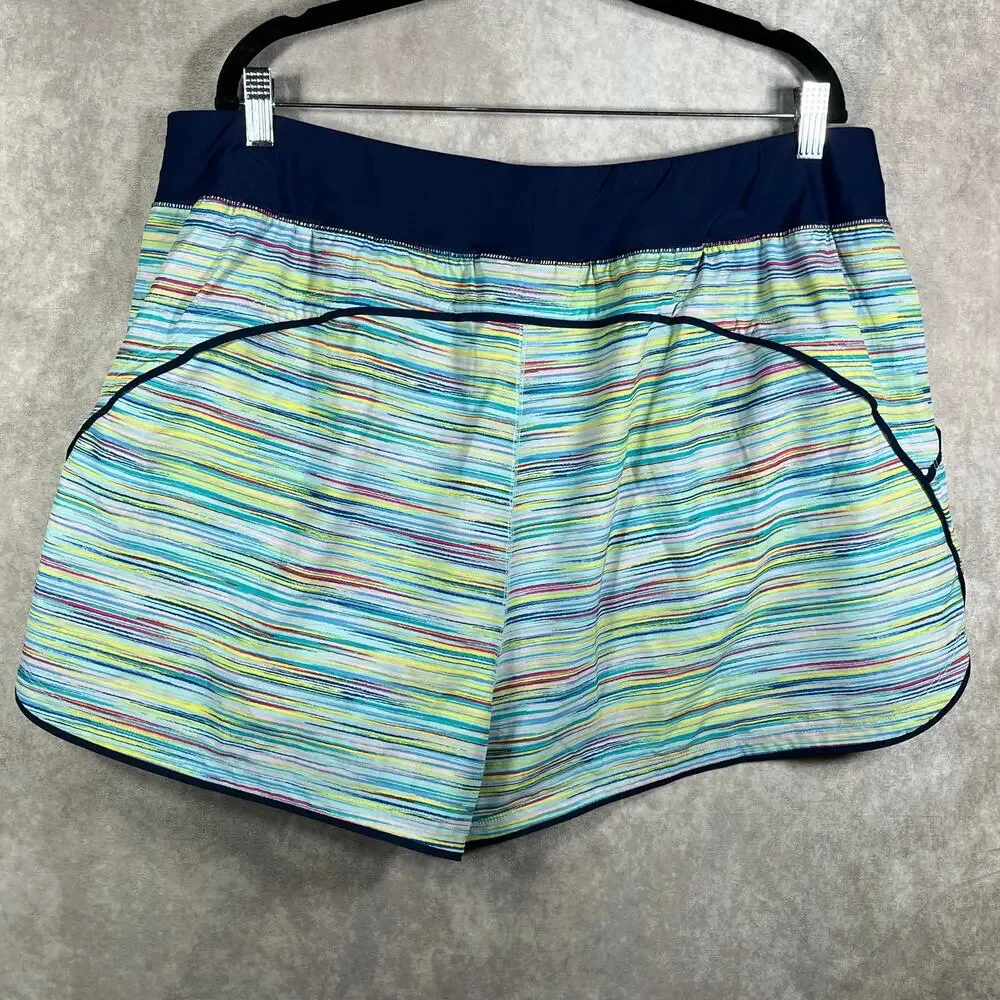 Lands' End Quick Dry Thigh-Minimizer Swim Board Short Women 22W Multicolor Lined
